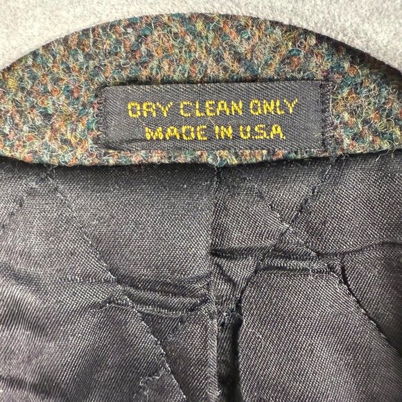 L. L. BEAN Thinsulate Quilted Tweed Wool Coat Blazer Mens M Colorful - Picture 8 of 12